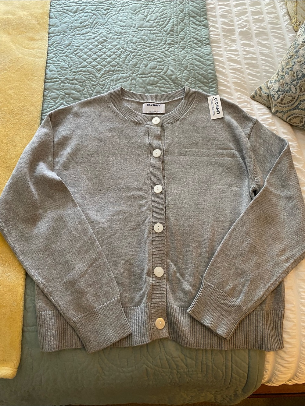 Old Navy Women's Light Gray Button-Front Cardigan